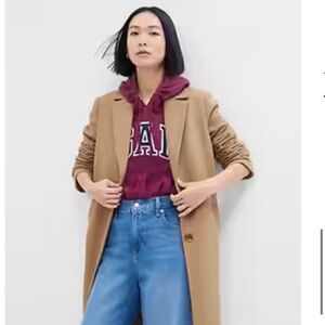 Gap Long Topcoat Camel Hair Brown